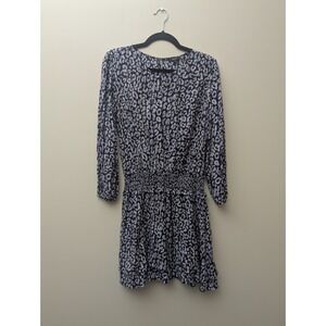 Rails Dress‎ Womens M Inez Mini Batik Cheetah Animal Print Smocked 3/4 Length